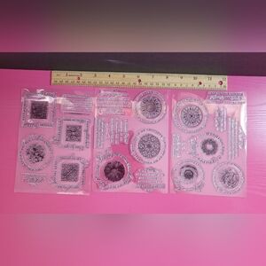 Anna Griffin Sentiments Clear Stamp Sheets.  Set Of 3. (003)